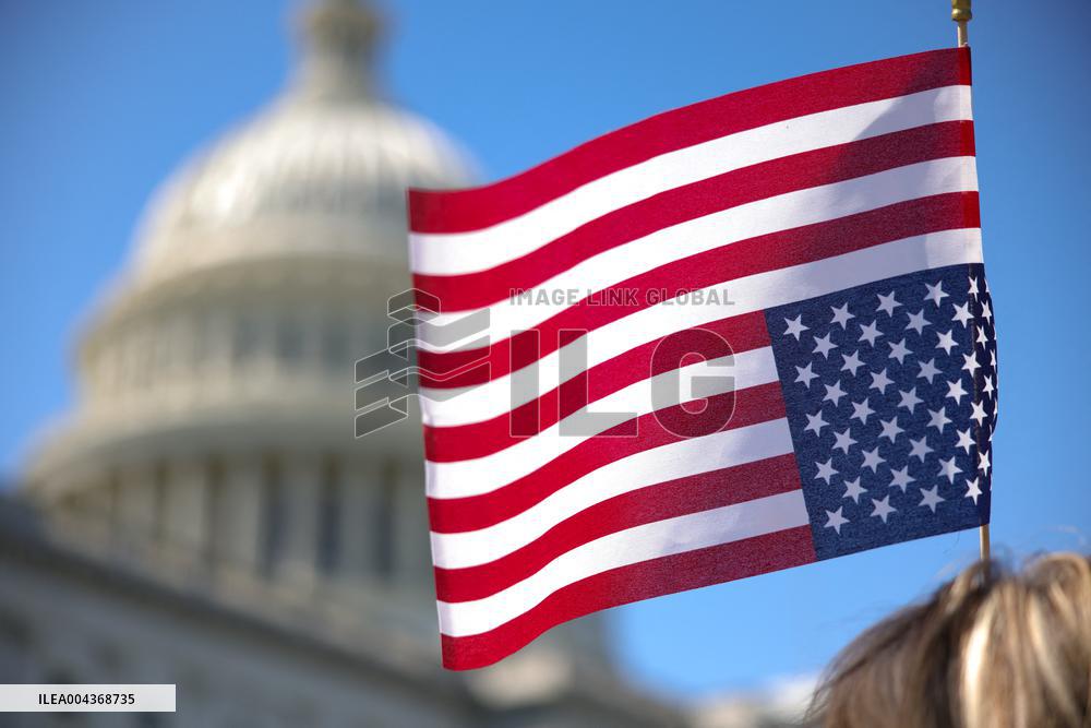 Democrat Sit-in at Capitol Against Trump Budget Plan - Washington