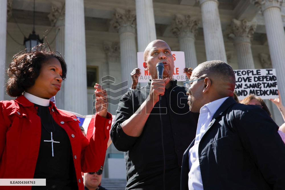 Democrat Sit-in at Capitol Against Trump Budget Plan - Washington