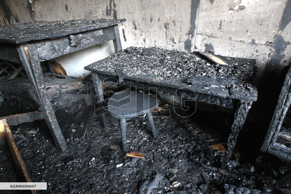 Russian drone hits apartment block in KamianskeRussian drone hits apartment block in Kamianske