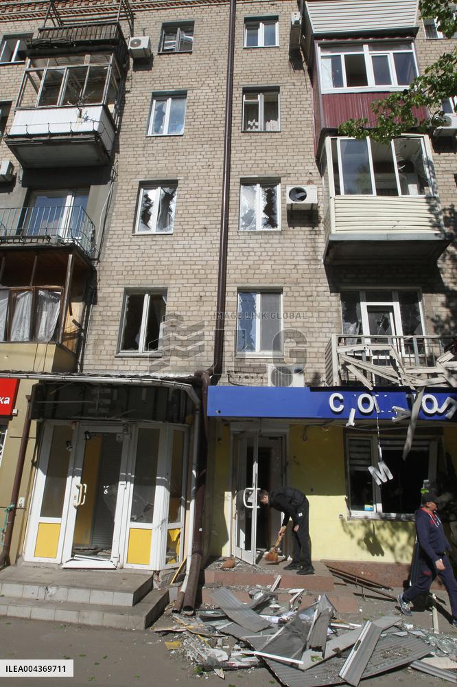 Aftermath of overnight Russian shelling of Dnipro