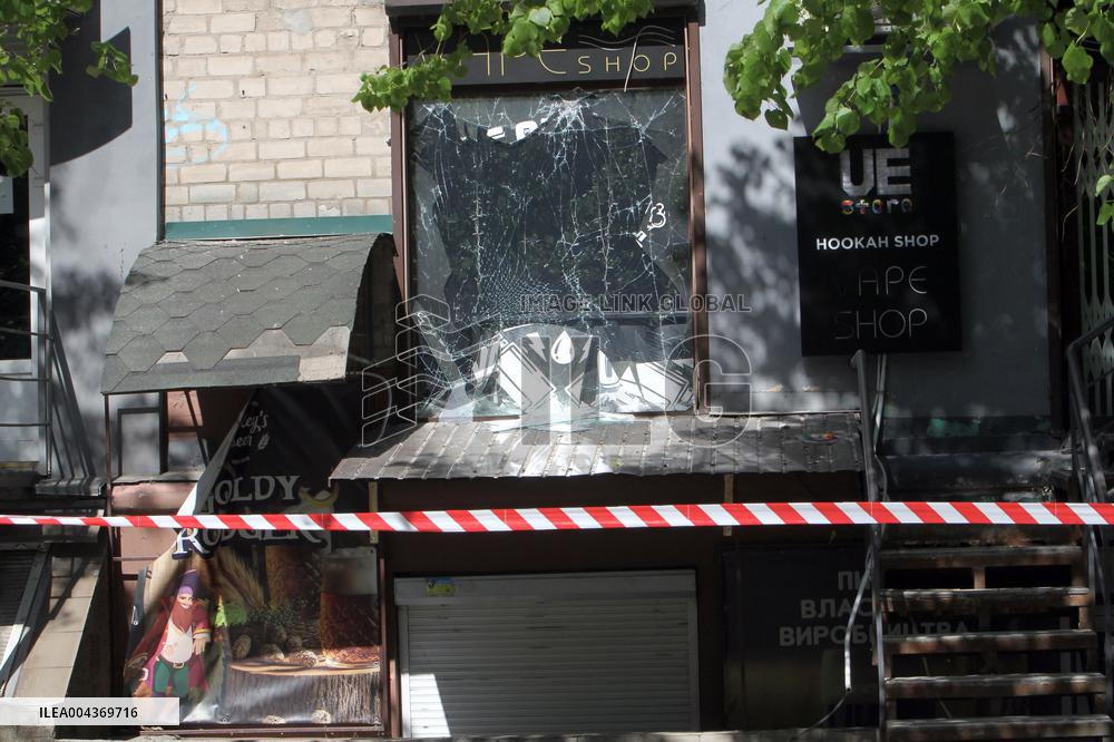 Aftermath of overnight Russian shelling of Dnipro