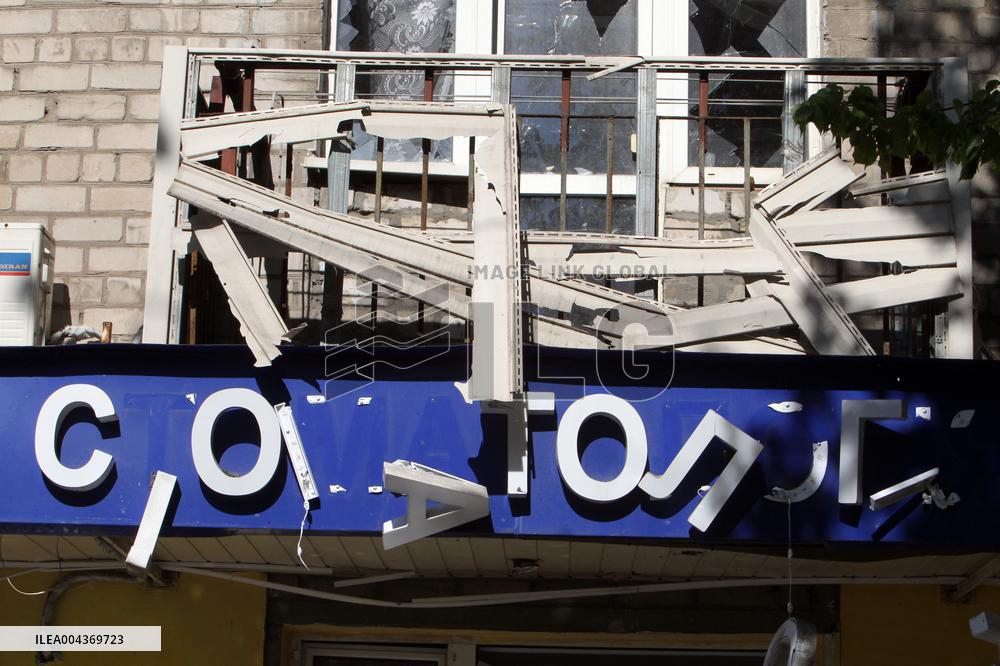 Aftermath of overnight Russian shelling of Dnipro