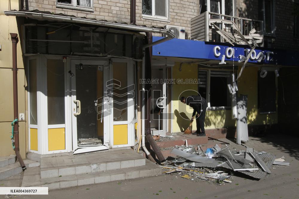 Aftermath of overnight Russian shelling of Dnipro