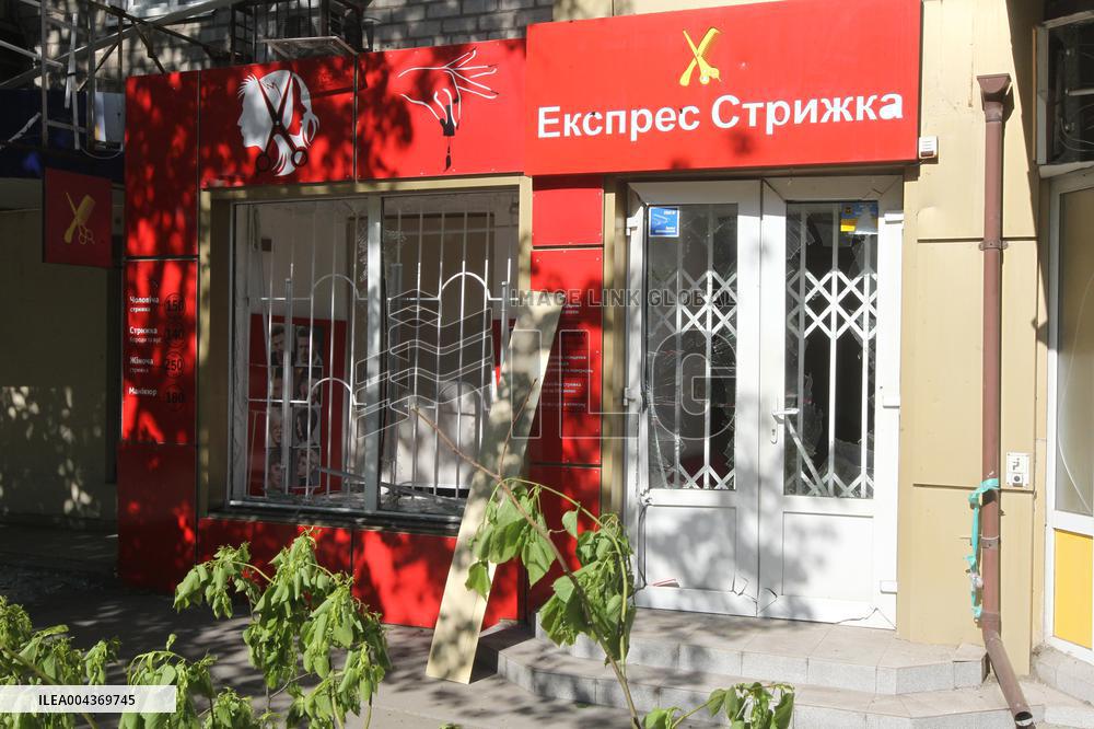 Aftermath of overnight Russian shelling of Dnipro