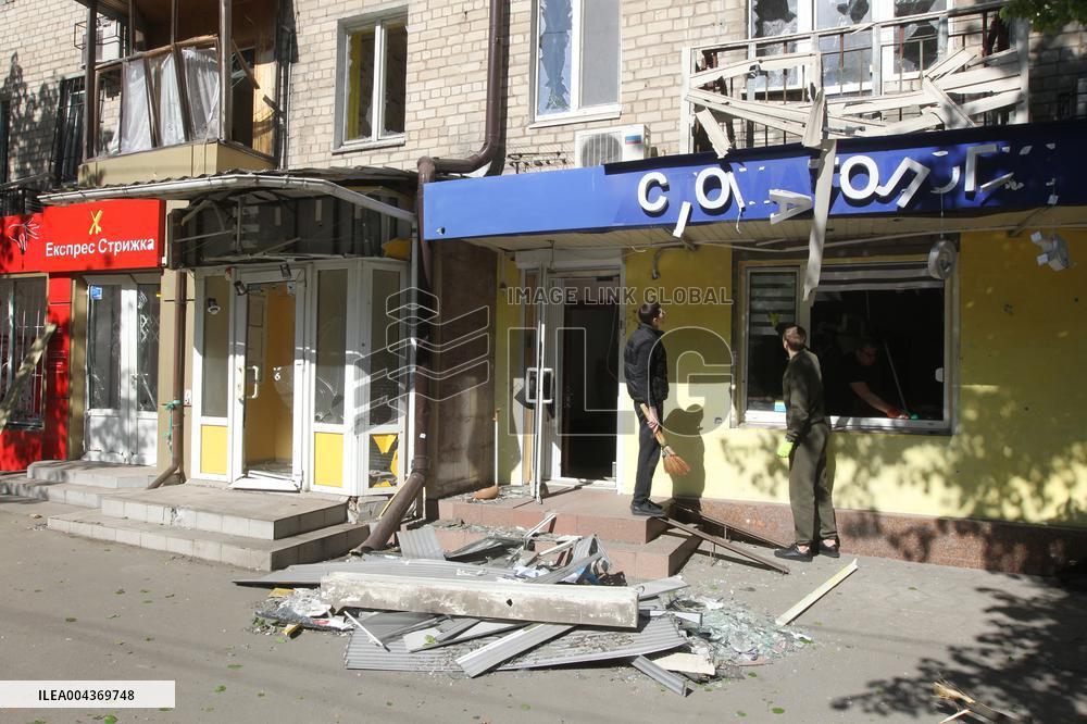 Aftermath of overnight Russian shelling of Dnipro
