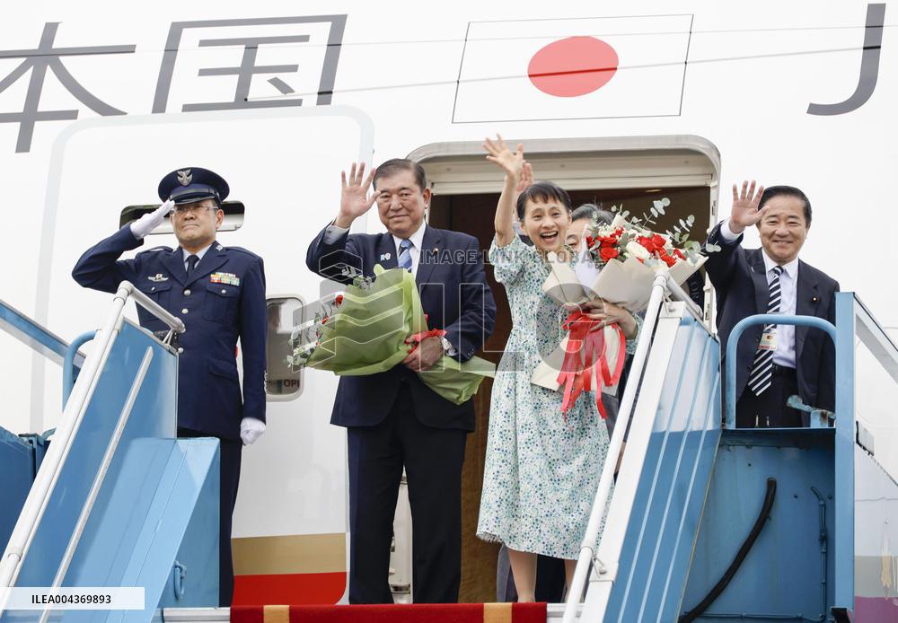 Japan PM Ishiba leaves Hanoi