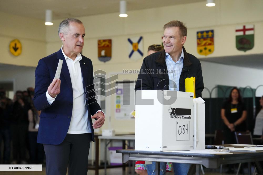 Mark Carney Votes in Ottawa with Wife - Ottawa