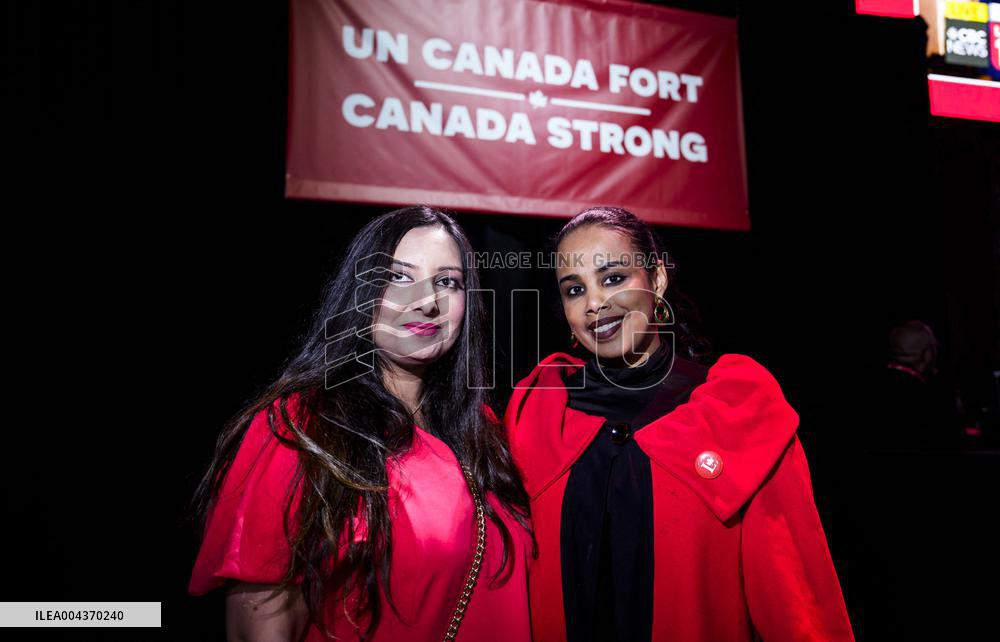Supporters during Election Day in Canada