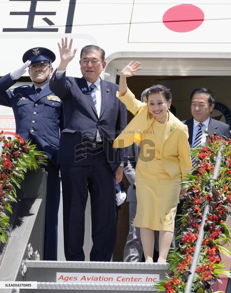 Japan PM Ishiba arrives in Manila