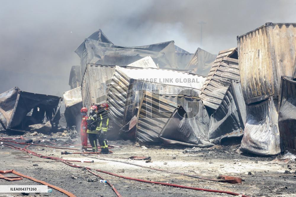 Explosion At Rajaie Port In Bandar Abbas - Iran