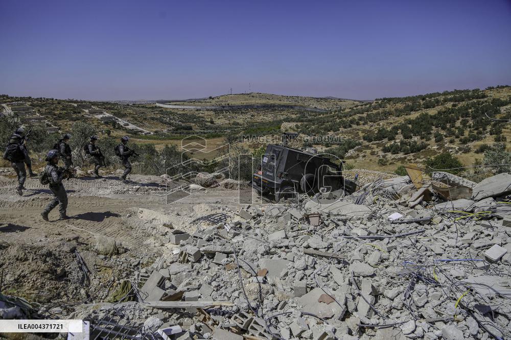 Israeli Occupying Forces Demolish Palestinian Homes - Hebron