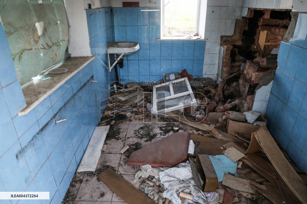 Aftermath of Russian occupation of Maksymivka village in Mykolaiv region