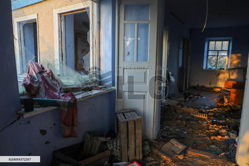 Aftermath of Russian occupation of Maksymivka village in Mykolaiv region