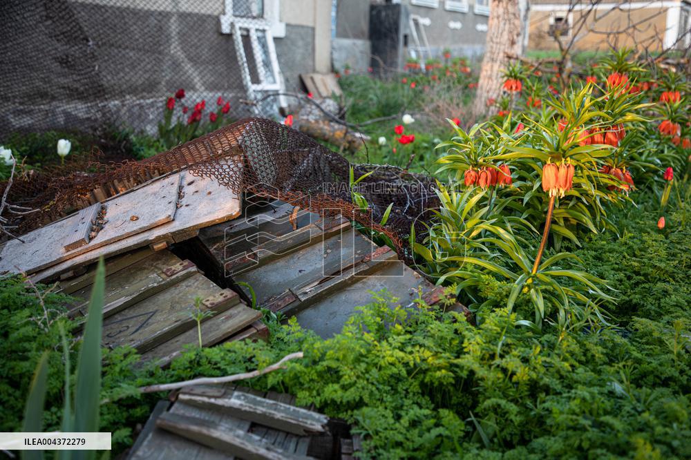 Aftermath of Russian occupation of Maksymivka village in Mykolaiv region