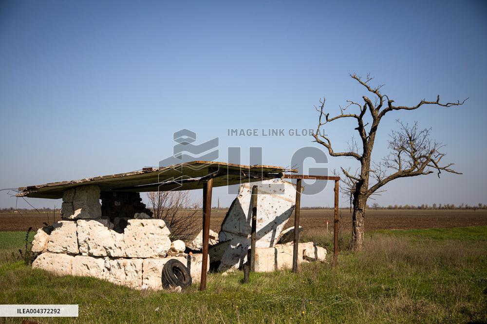 Aftermath of Russian occupation of Maksymivka village in Mykolaiv region