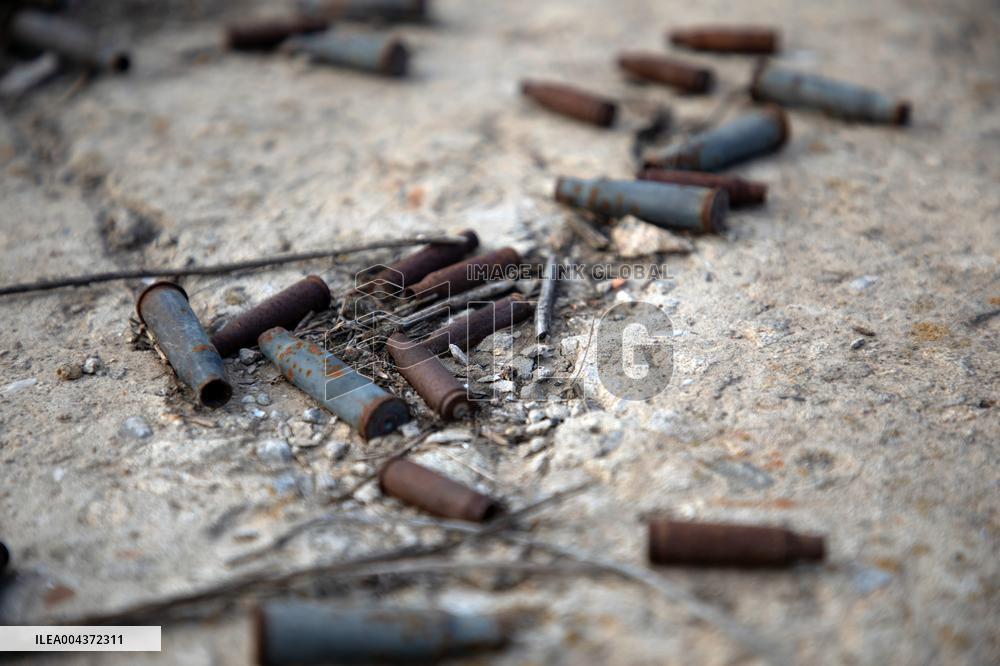 Aftermath of Russian occupation of Maksymivka village in Mykolaiv region