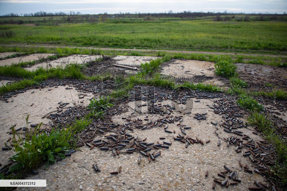 Aftermath of Russian occupation of Maksymivka village in Mykolaiv region