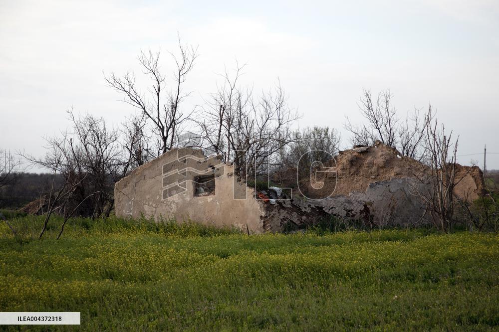 Aftermath of Russian occupation of Maksymivka village in Mykolaiv region