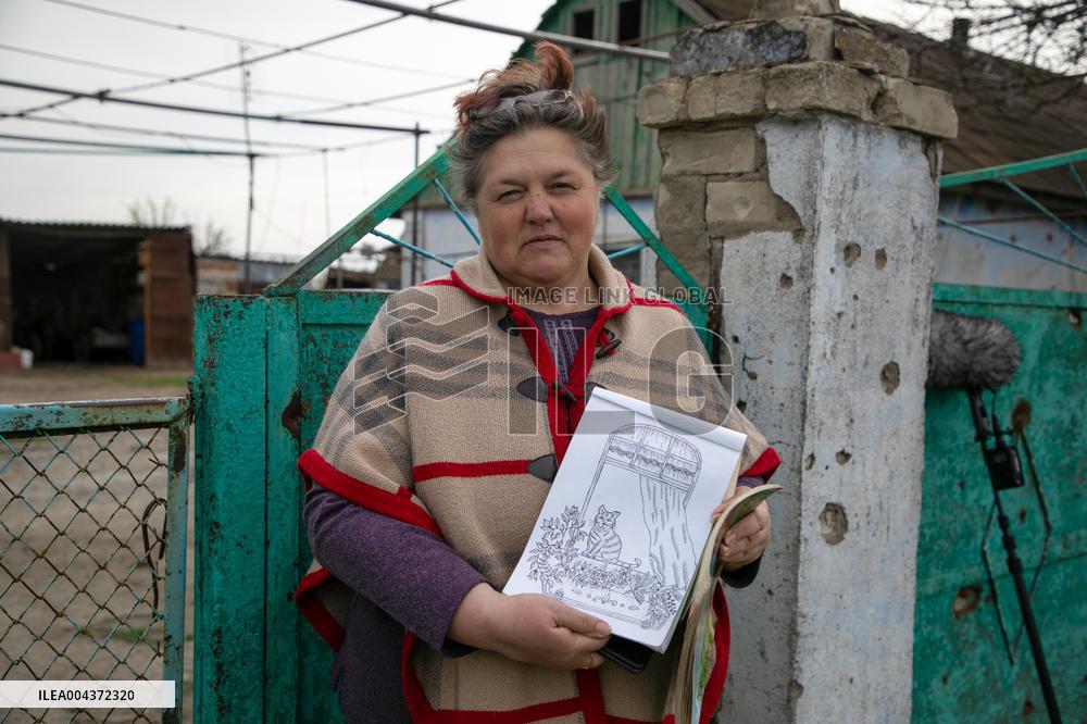 Aftermath of Russian occupation of Maksymivka village in Mykolaiv region