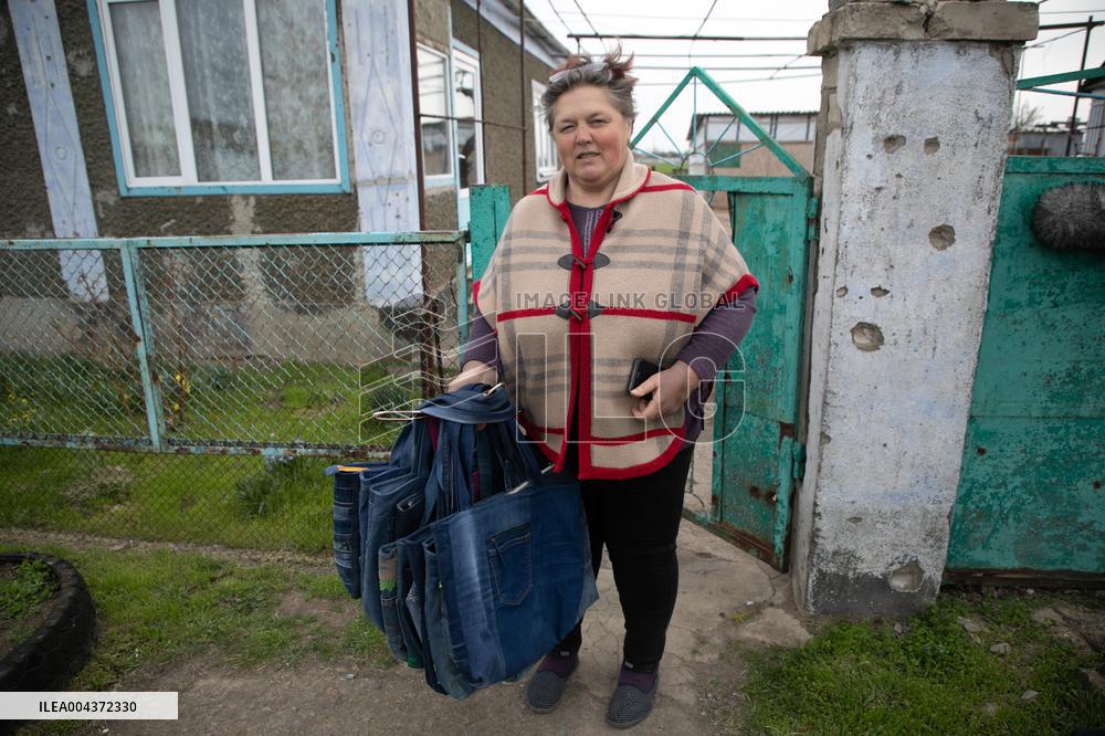 Aftermath of Russian occupation of Maksymivka village in Mykolaiv region