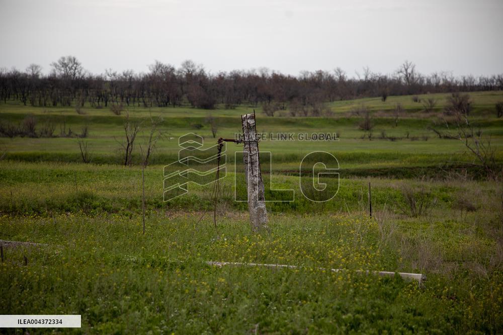 Aftermath of Russian occupation of Maksymivka village in Mykolaiv region