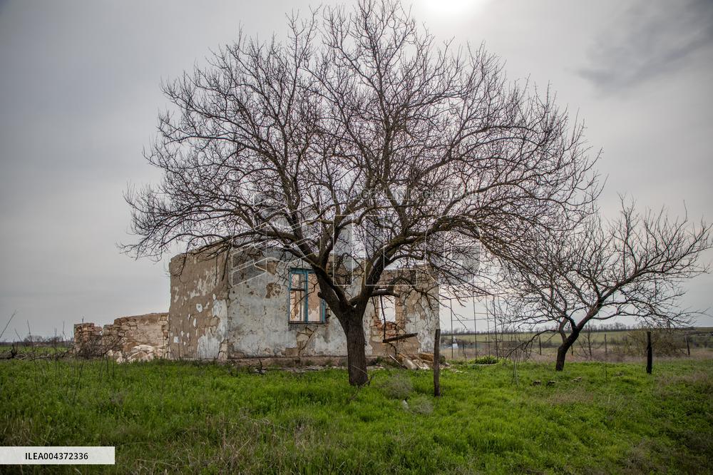 Aftermath of Russian occupation of Maksymivka village in Mykolaiv region