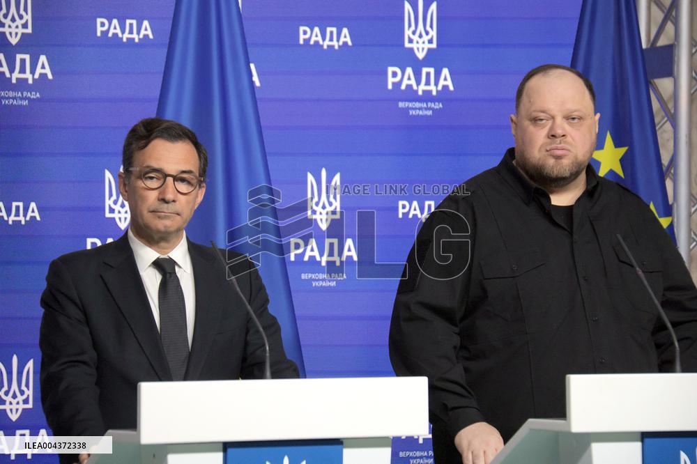 Joint briefing of Ruslan Stefanchuk and Marcos Perestrello in Kyiv