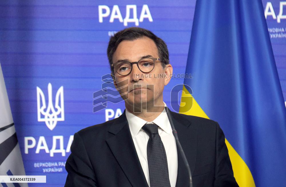 Joint briefing of Ruslan Stefanchuk and Marcos Perestrello in Kyiv