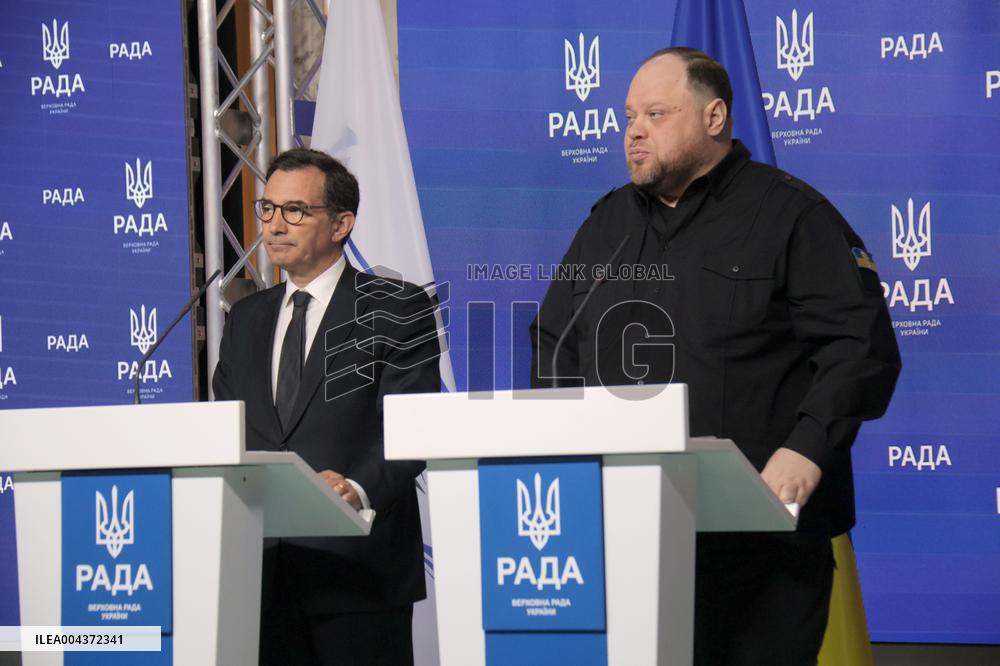 Joint briefing of Ruslan Stefanchuk and Marcos Perestrello in Kyiv