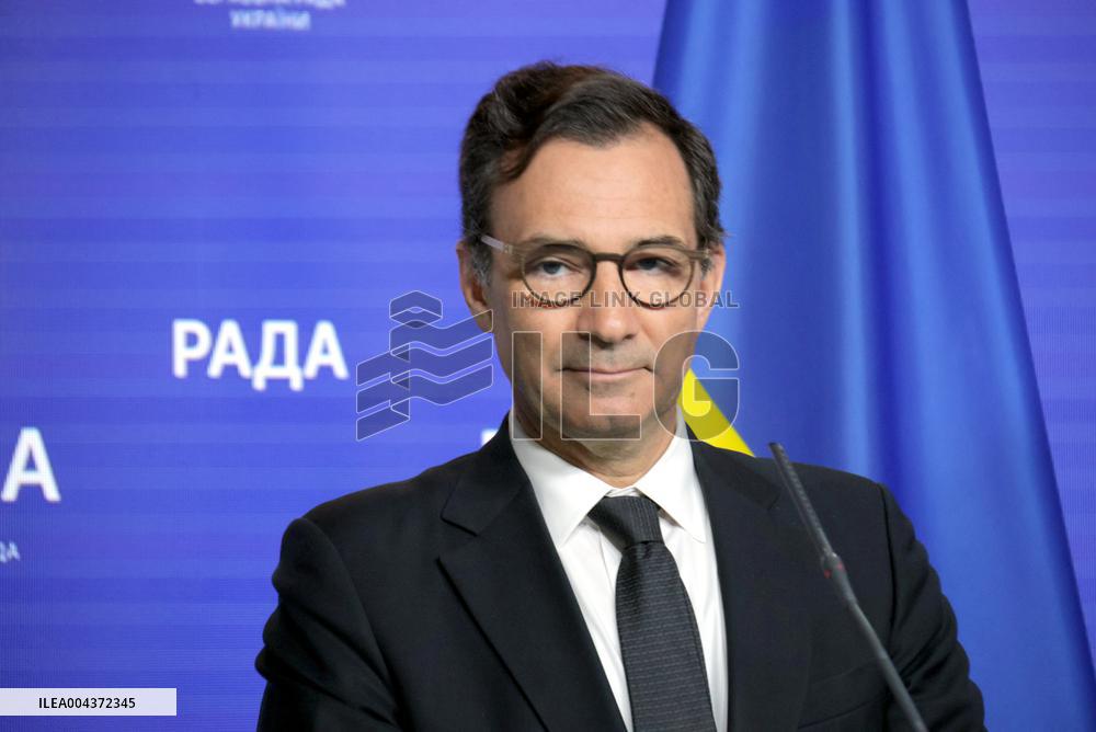 Joint briefing of Ruslan Stefanchuk and Marcos Perestrello in Kyiv