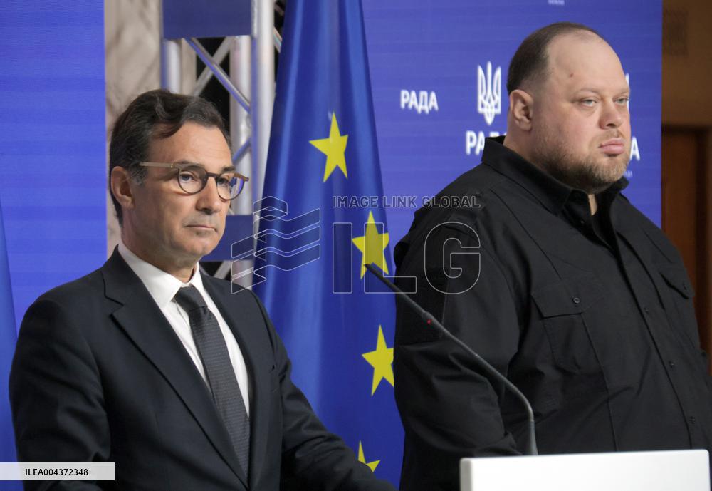 Joint briefing of Ruslan Stefanchuk and Marcos Perestrello in Kyiv