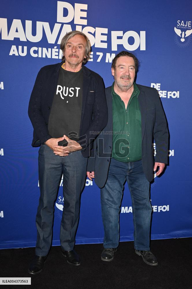 Premiere of De Mauvaise Foi - Paris