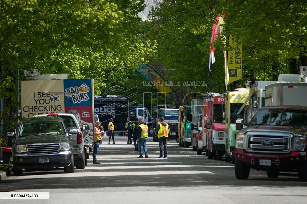 Vancouver Car Crash Aftermath - Canada