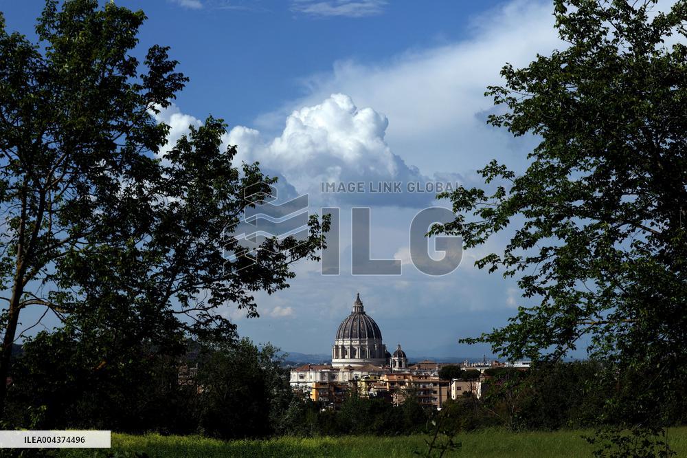 Panorama of The Dome of St Peter s Awaiting the Conclave - Vatican