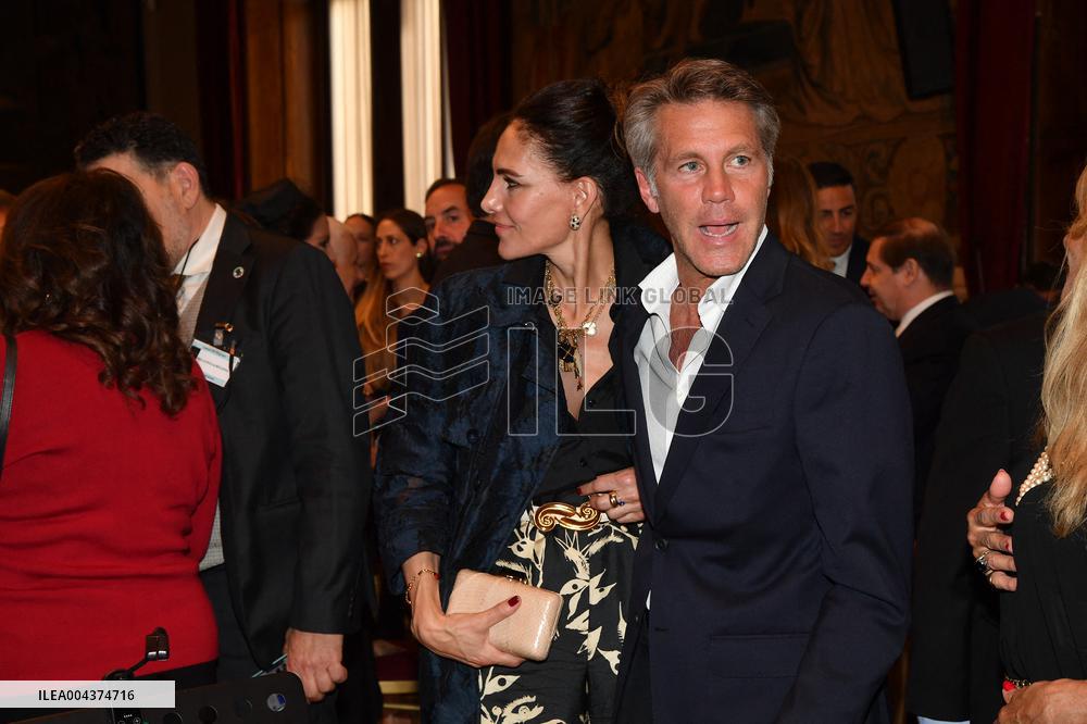 Emanuele Filiberto of Savoy and Adriana Abascal at Concert for Peace of Omar Harfouch - Rome