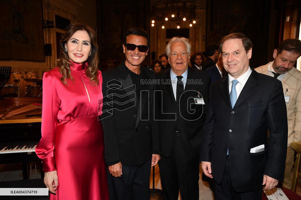 Emanuele Filiberto of Savoy and Adriana Abascal at Concert for Peace of Omar Harfouch - Rome