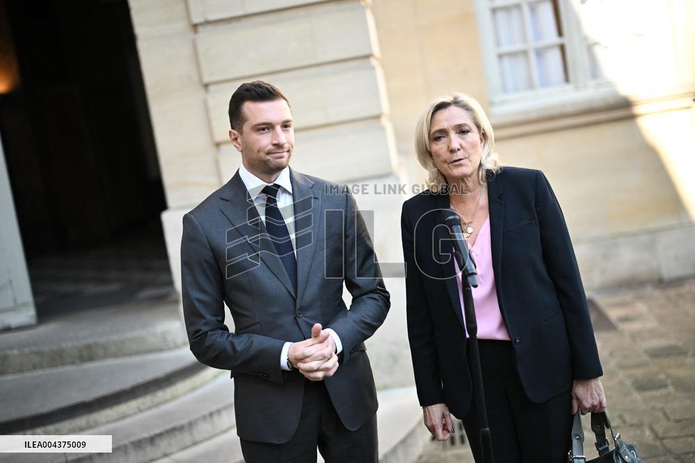 PM Meets Jordan Bardella and Marine Le Pen - Paris
