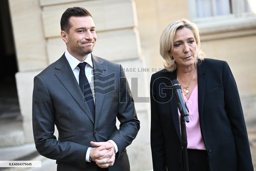 PM Meets Jordan Bardella and Marine Le Pen - Paris
