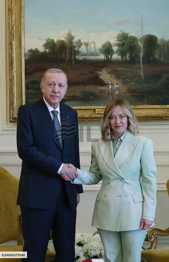 Giorgia Meloni Meets With Recep Tayyip Erdogan - Rome