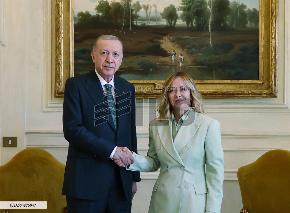 Giorgia Meloni Meets With Recep Tayyip Erdogan - Rome