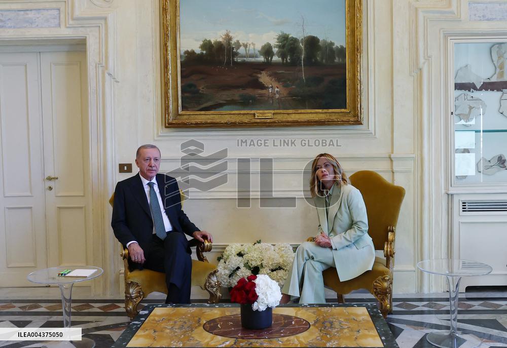 Giorgia Meloni Meets With Recep Tayyip Erdogan - Rome