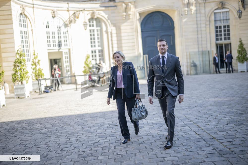 PM Meets Jordan Bardella and Marine Le Pen - Paris