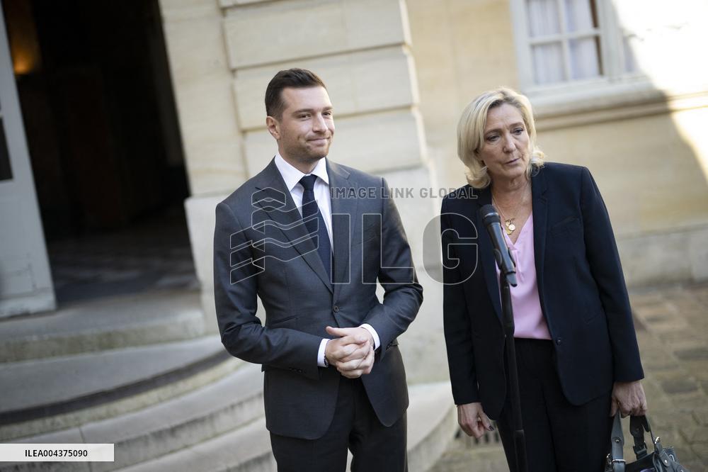 PM Meets Jordan Bardella and Marine Le Pen - Paris