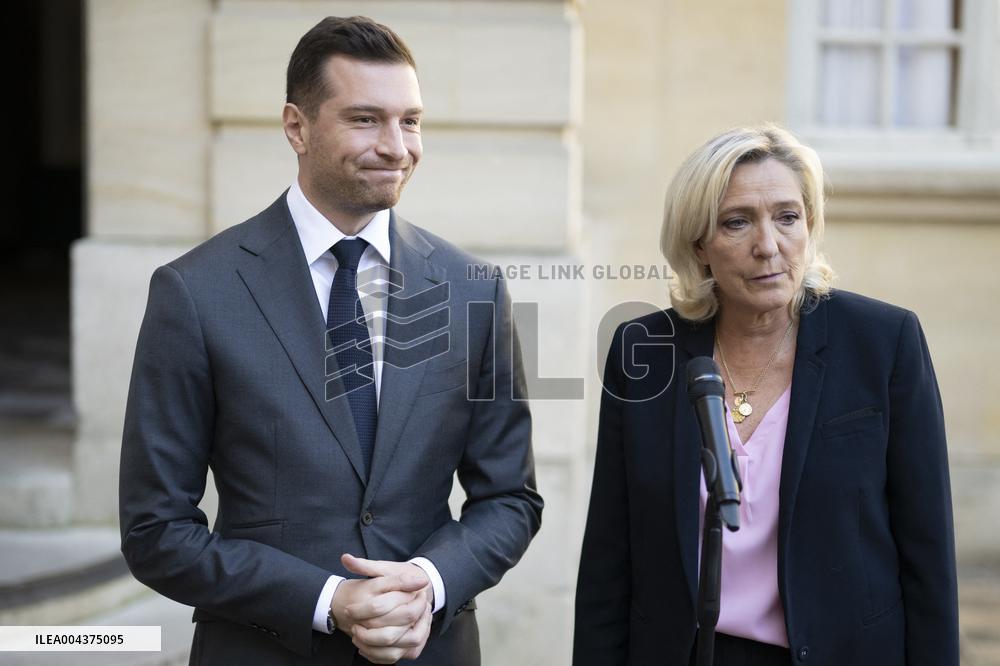 PM Meets Jordan Bardella and Marine Le Pen - Paris
