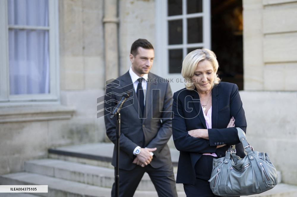 PM Meets Jordan Bardella and Marine Le Pen - Paris