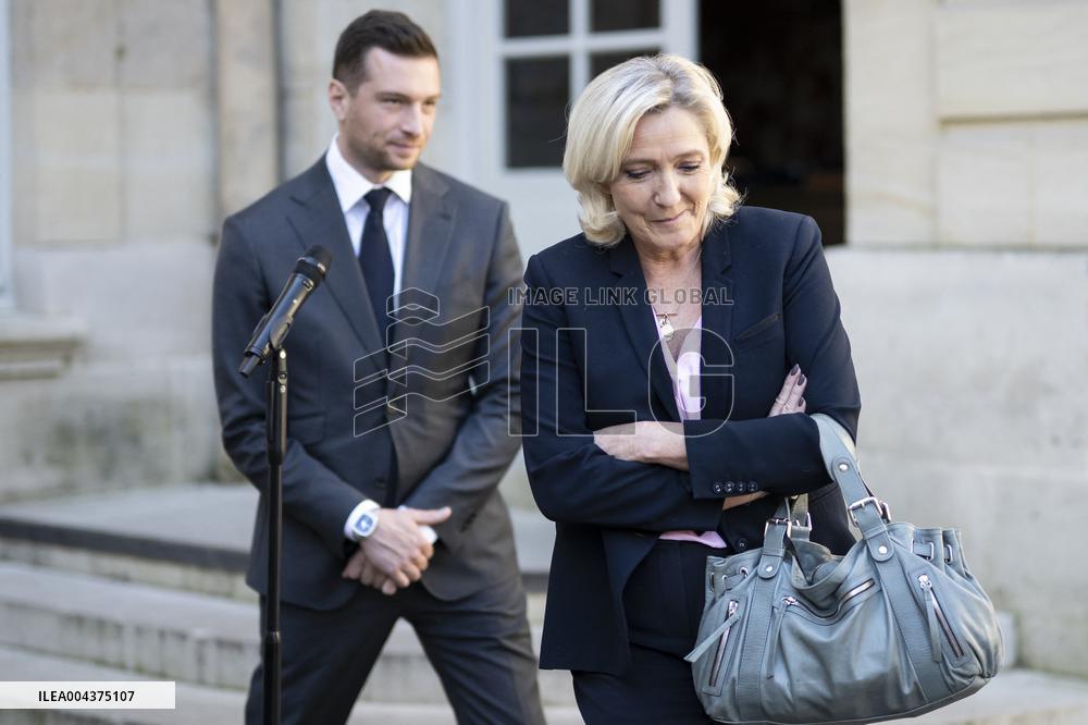 PM Meets Jordan Bardella and Marine Le Pen - Paris