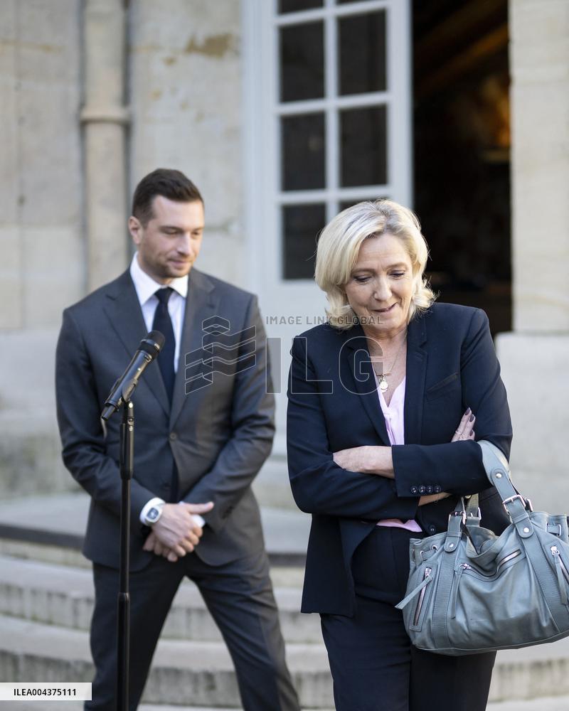 PM Meets Jordan Bardella and Marine Le Pen - Paris