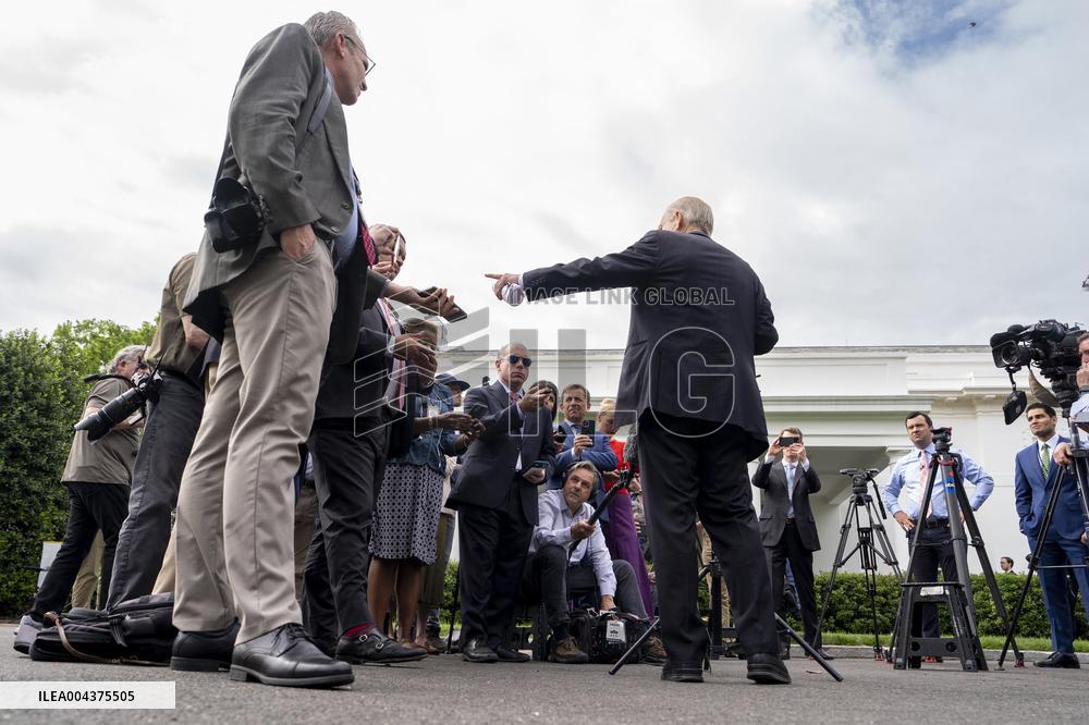 Peter Navarro Speaks to Reporters Outside the White House
