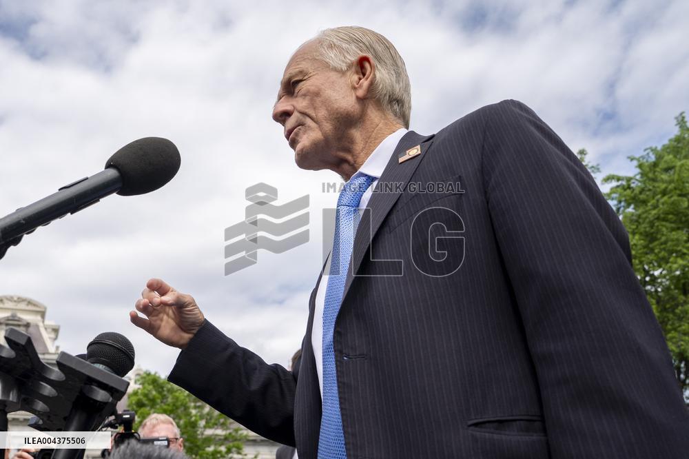 Peter Navarro Speaks to Reporters Outside the White House