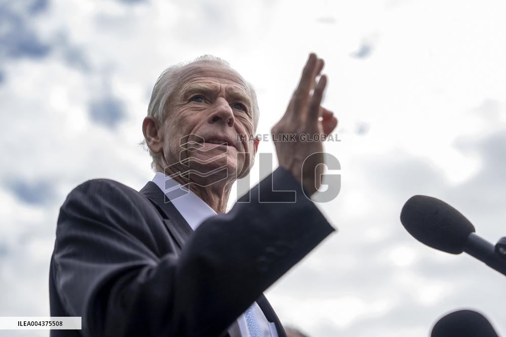 Peter Navarro Speaks to Reporters Outside the White House